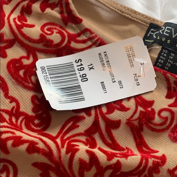 Mesh Body Suit with Velvet Detail - Picture 3 of 4